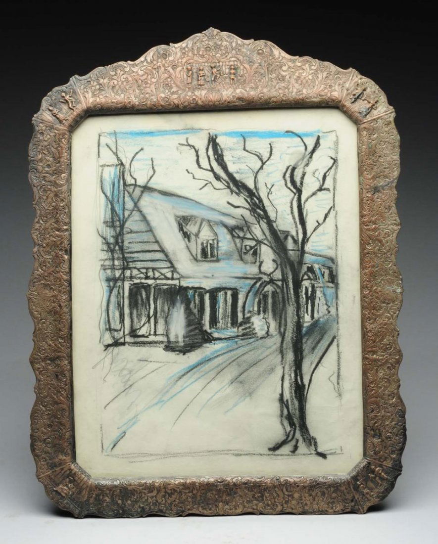 Framed Drawing Of Landscape. (1 of 3)