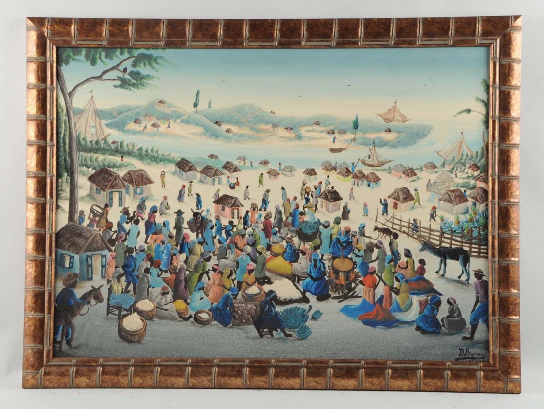 B. Byron Haitian.: 40-1/2" x 29". Signed lower right.