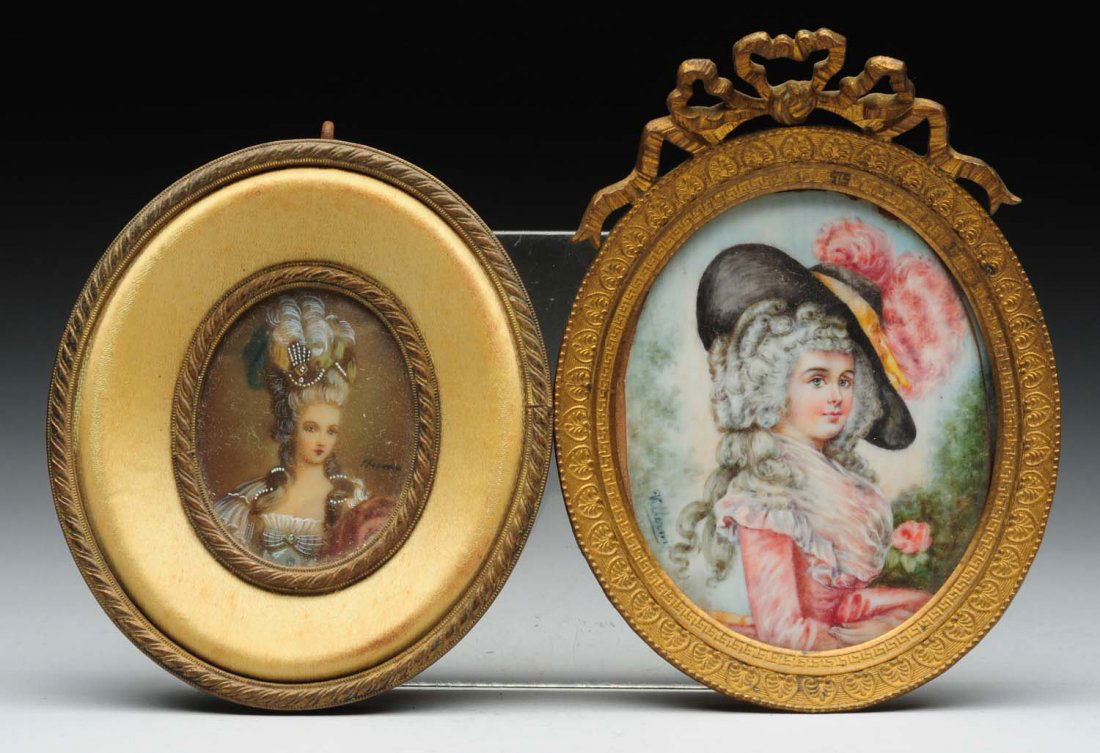 Lot Of 2: Miniature Painting On Ivory. (1 of 1)