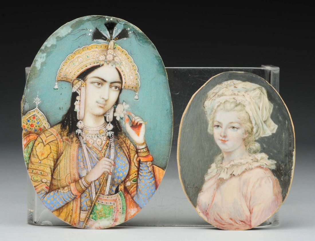Lot of 2: Paintings on Ivory. (1 of 1)