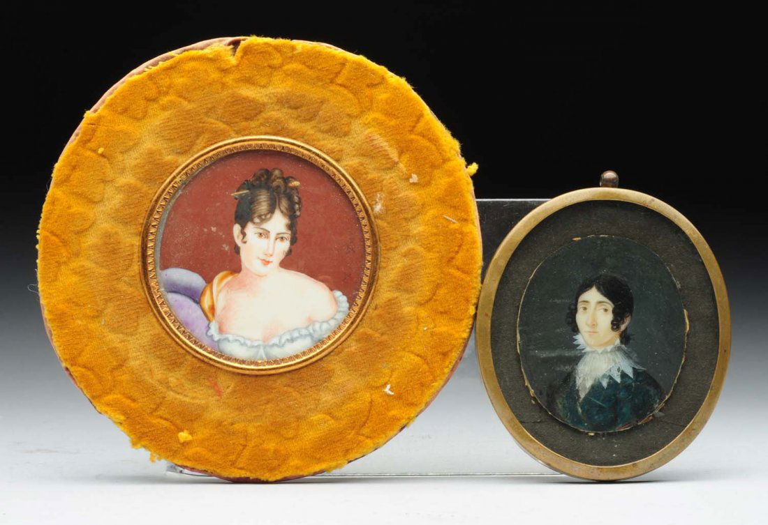 Lot Of 2: Miniature Paintings on Ivory. (1 of 3)