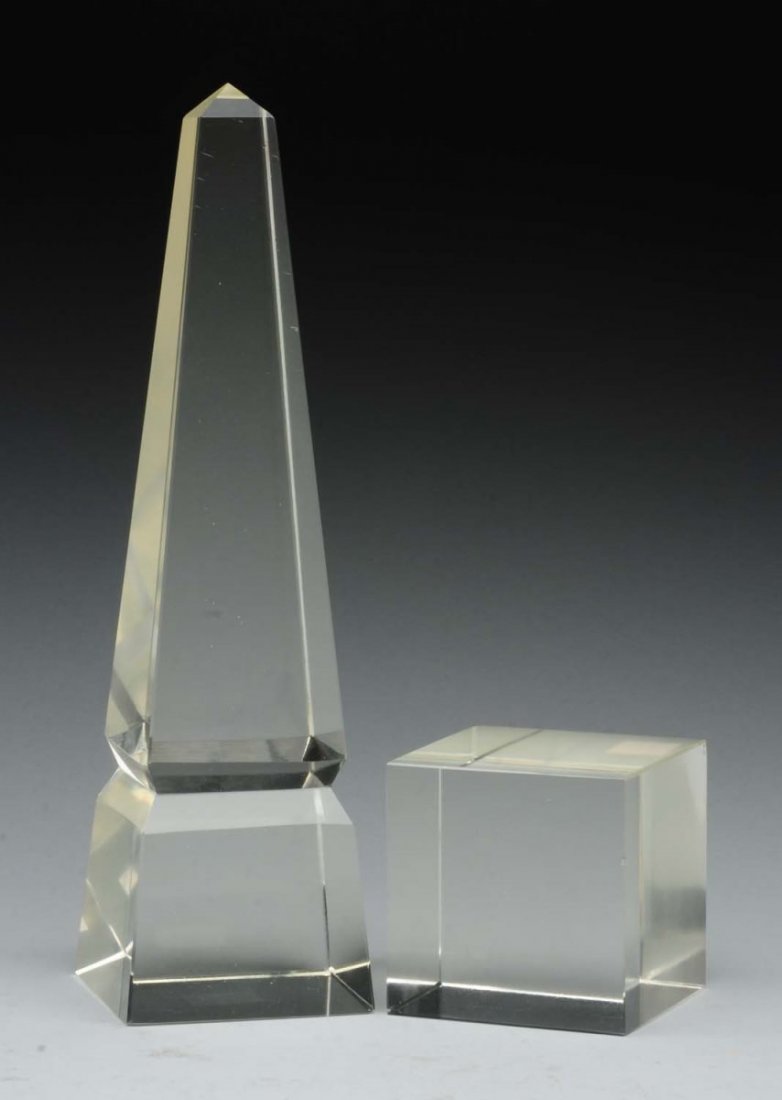 2 Pc. Cut Crystal Obelisk. (1 of 1)