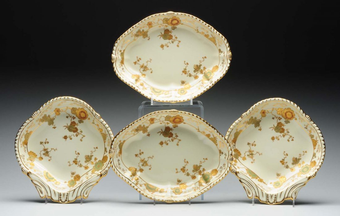 Set Of 4 Derby Porcelain Dishes. (1 of 3)