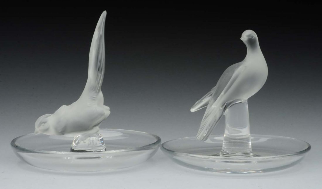 Lot of 2: Lalique Glass Ring Holders. (1 of 2)