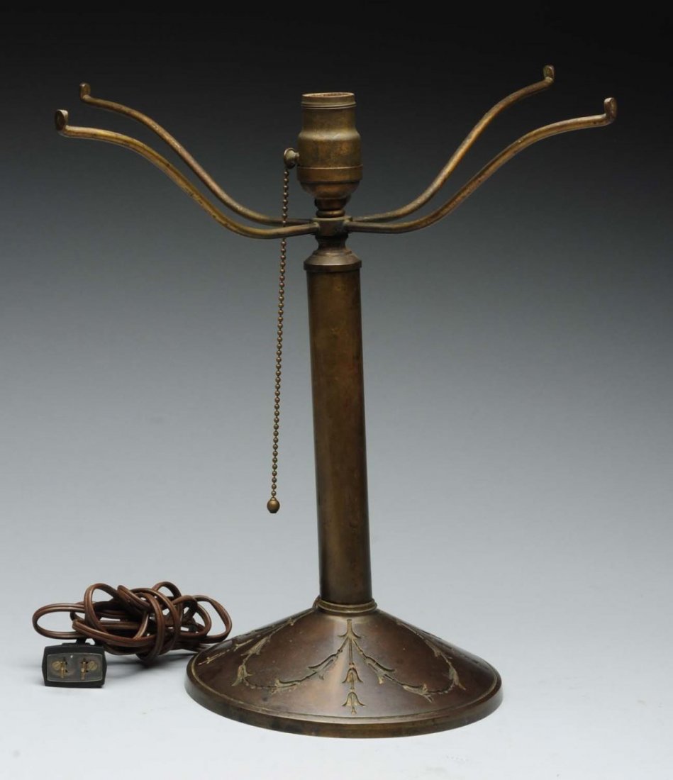 Signed Bradley & Hubbard Brass Lamp Base. (1 of 3)