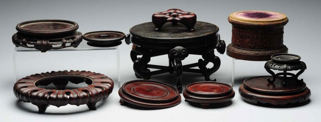 Lot Of 10: Small Teakwood Stands. (1 of 1)