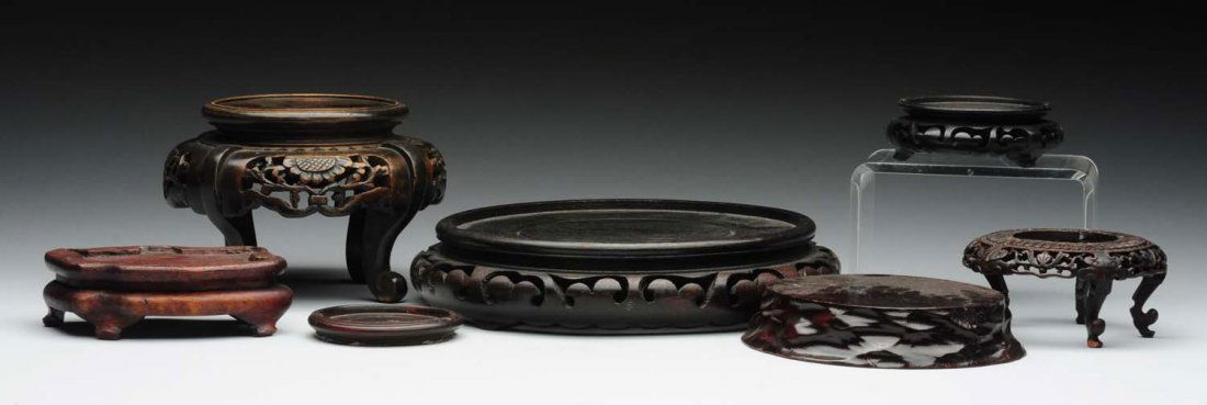 Lot Of 6: Oriental Teakwood Stands. (1 of 1)