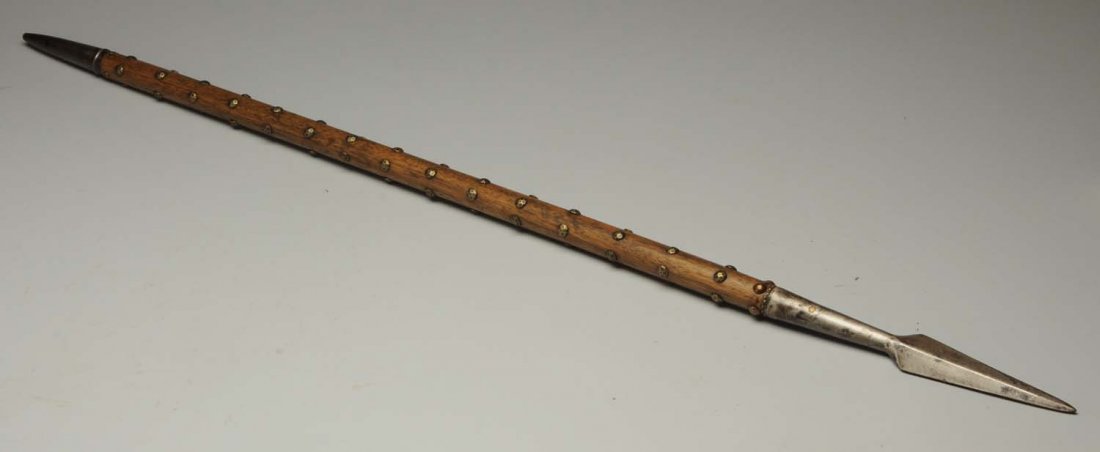 Tribal Spear with Metal Studs. (1 of 3)