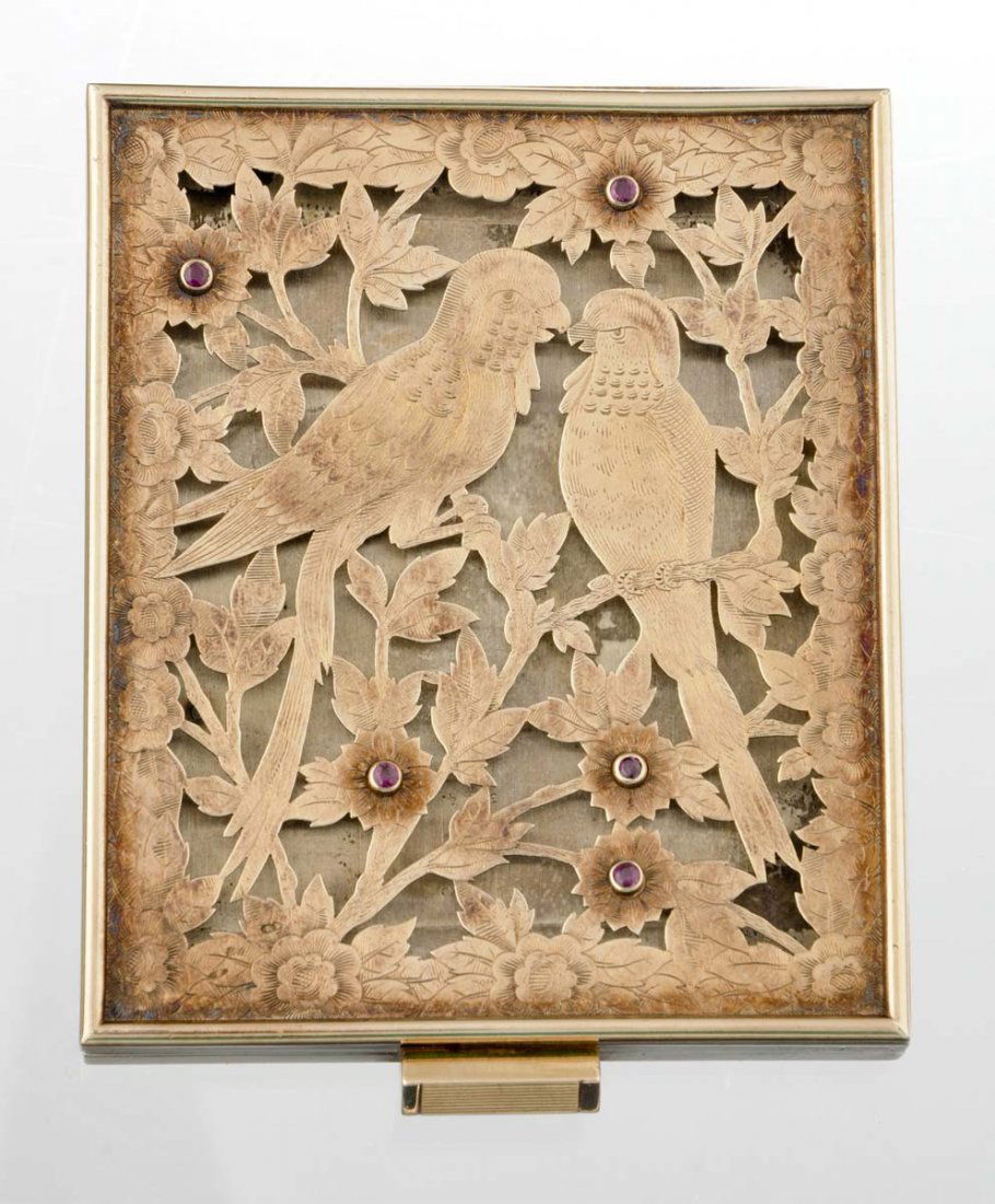 A Ruby And Sterling Silver Compact, Boucheron. (1 of 3)