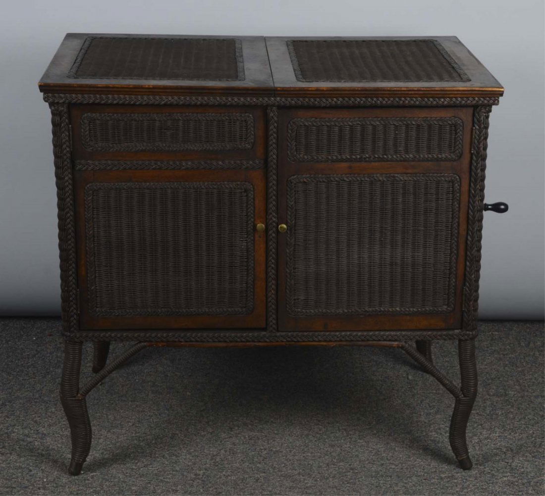 Wicker Phonograph Attributed To Heywood Wakefield (1 of 4)