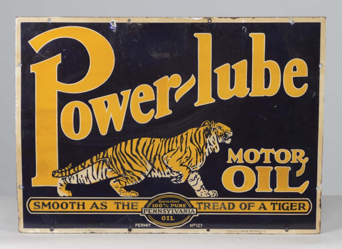 Power-Lube Motor Oil With Tiger Sign (1 of 2)