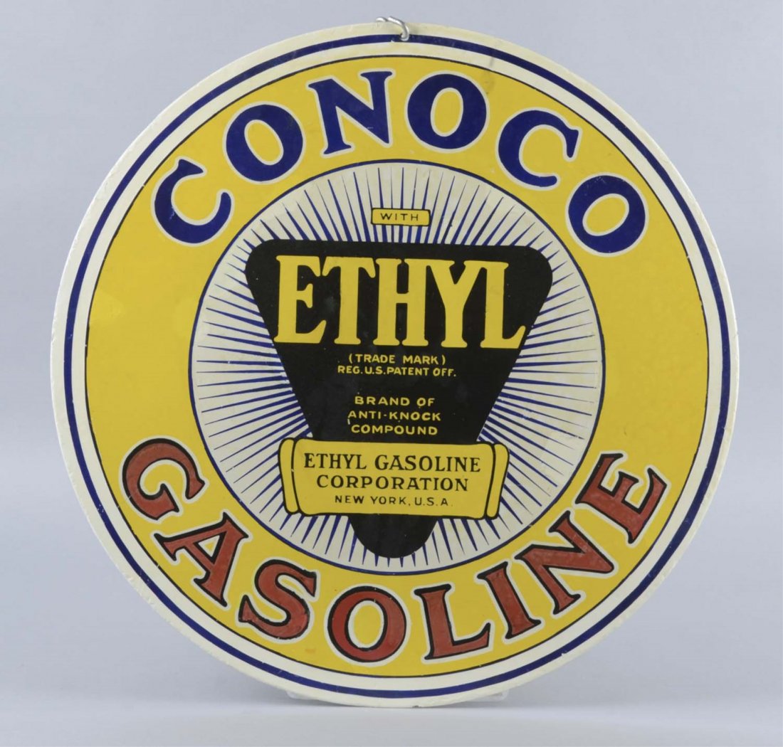 Conoco Gasoline With Ethyl Logo Sign (1 of 2)