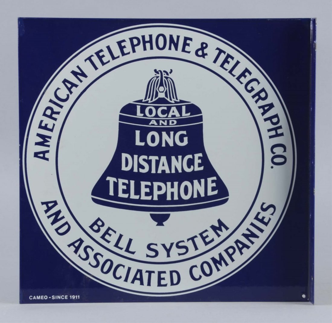 American Telephone Porcelain Flange Sign (1 of 2)