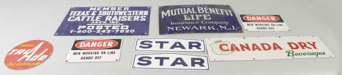 Lot Of 8: Porcelain Advertising Signs (1 of 2)