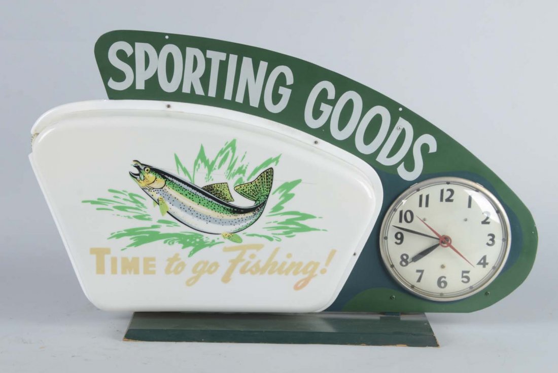 Sporting Goods Lighted Sign & Clock (1 of 2)