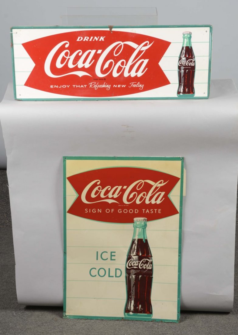 Lot Of 2: Coca Cola Tin Menu Board And Sign (1 of 2)