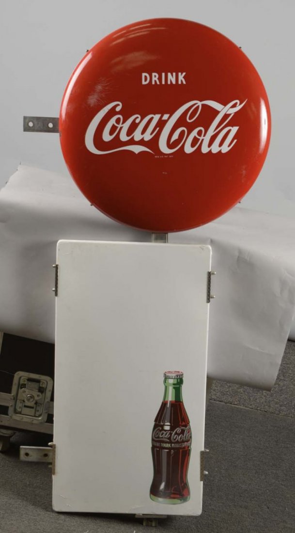Coca Cola Porcelain Button & Panel Sign (1 of 2)