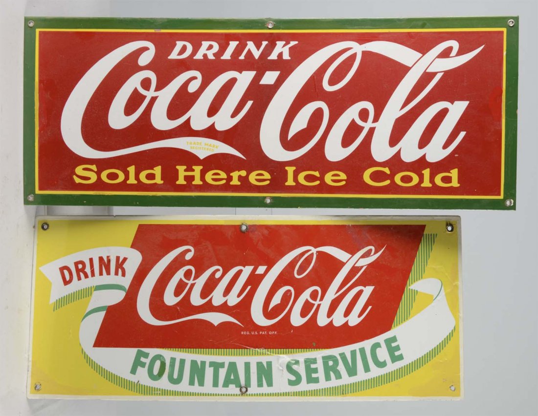 Lot Of 2: Coca Cola Porcelain Signs (1 of 2)