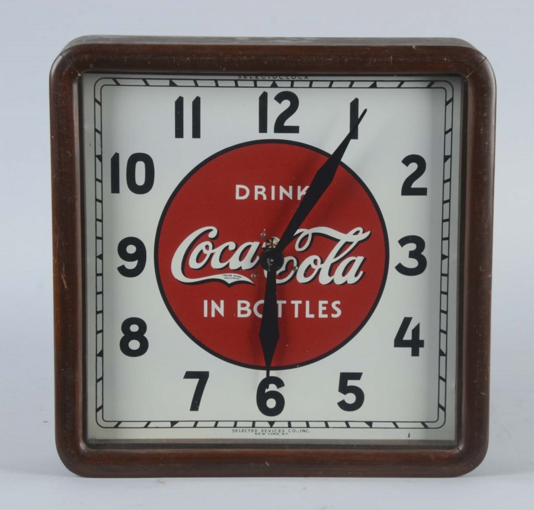 Wood Frame Coca Cola Wall Advertising Clock (1 of 2)