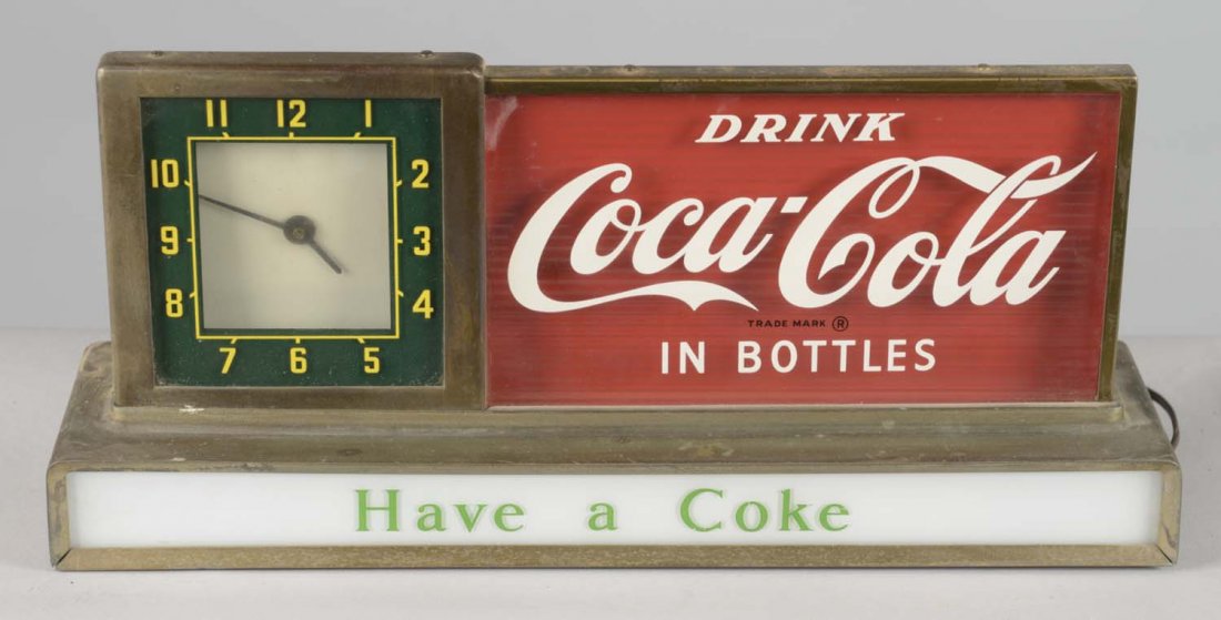 Drink Coca Cola In Bottles Lighted Clock (1 of 2)