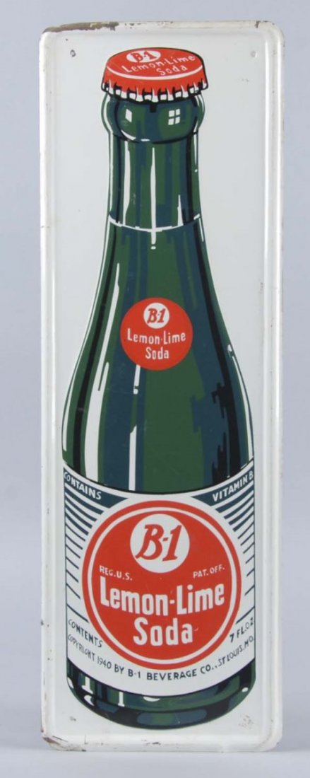 B-1 Lemon Lime Soda Self Framed Tin Sign (1 of 2)