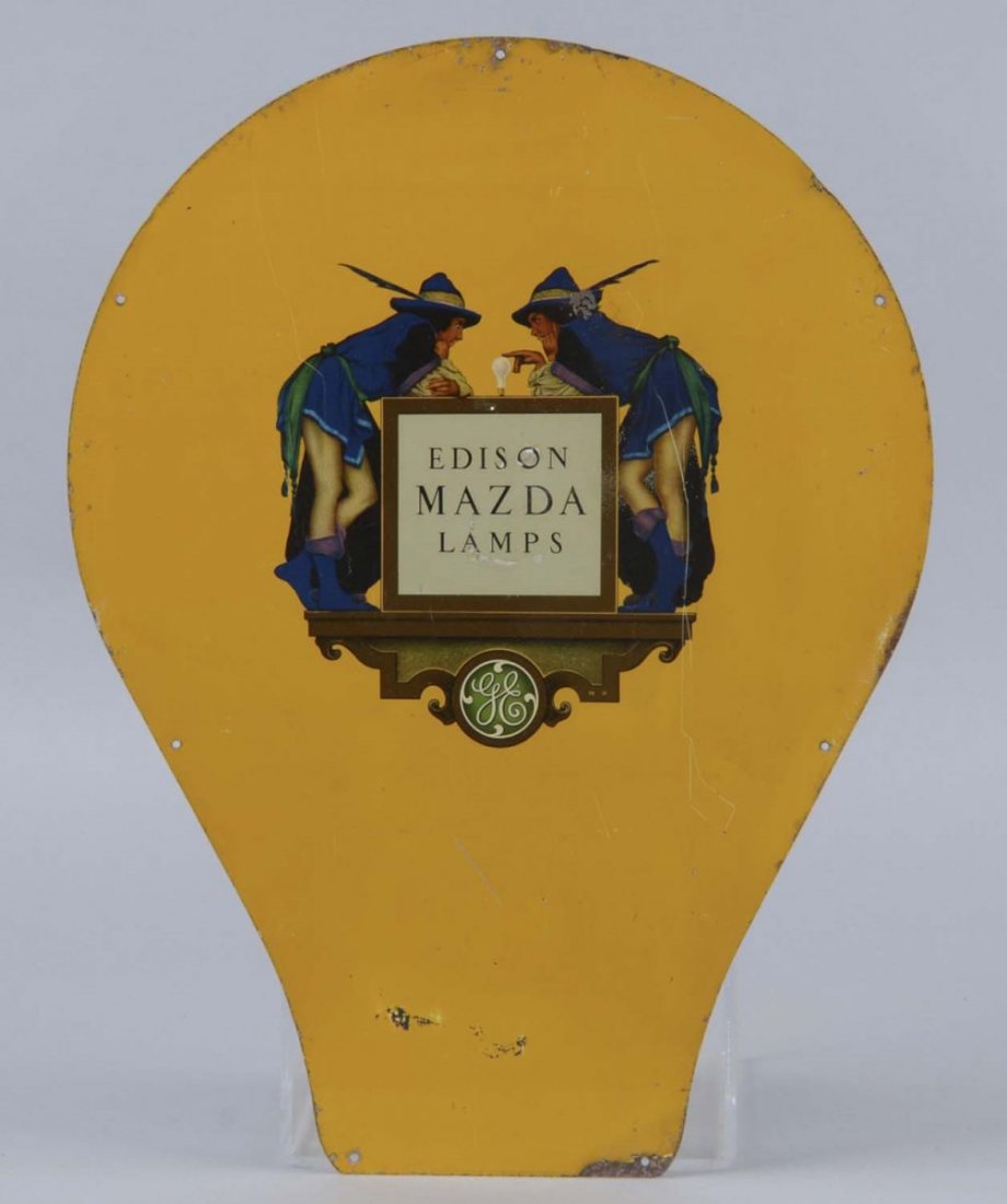 Edison Mazda Lamps Die Cut Tin Sign (1 of 4)