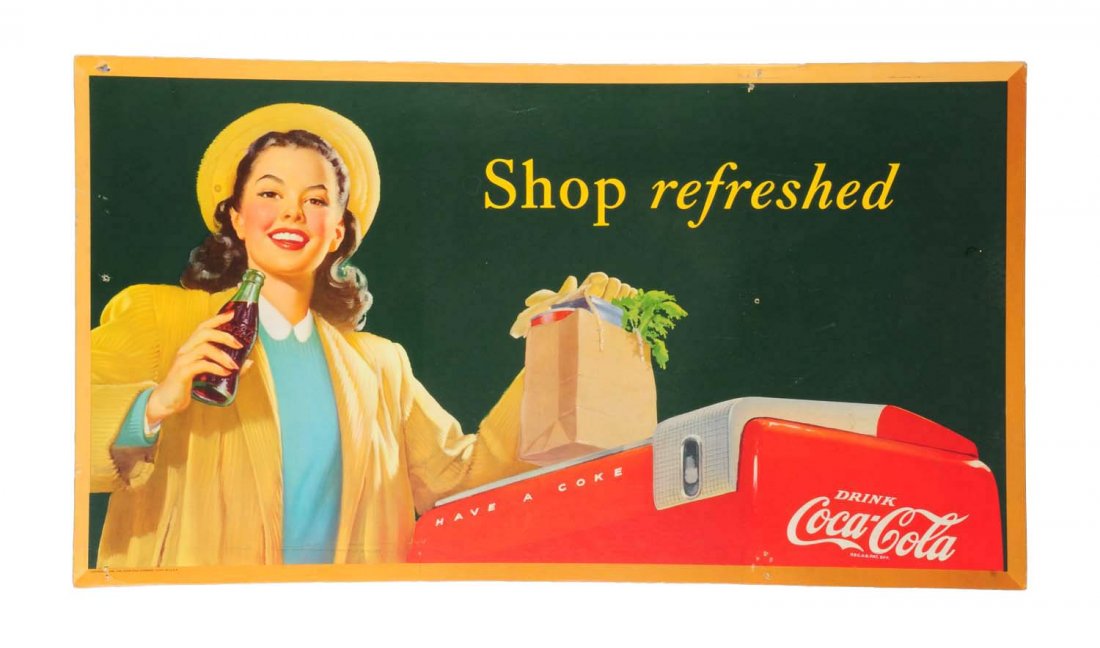 1948 Shop Refreshed Coca - Cola Poster. (1 of 1)