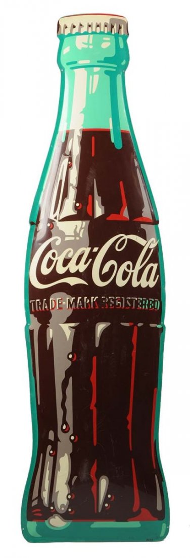 June, 1951 Coca - Cola Tin Bottle Sign. (1 of 1)