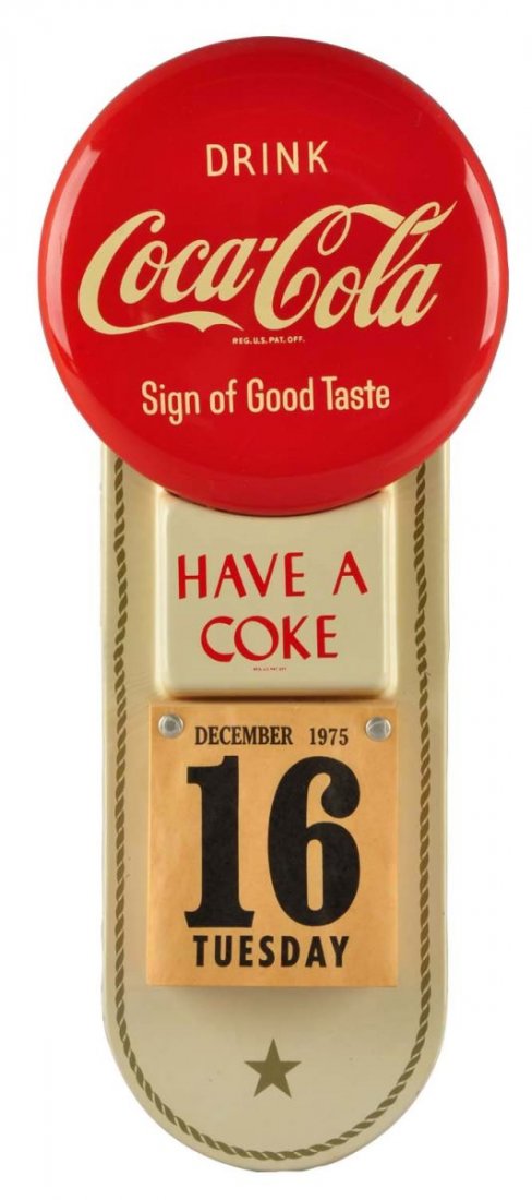 1950's Coca - Cola Tin Calendar Holder. (1 of 2)