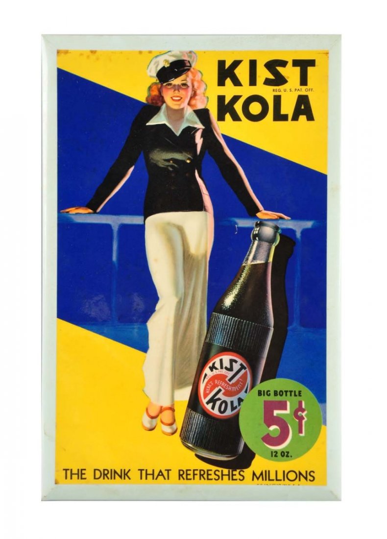 Celluloid Over Tin Kist Kola Sign. (1 of 1)