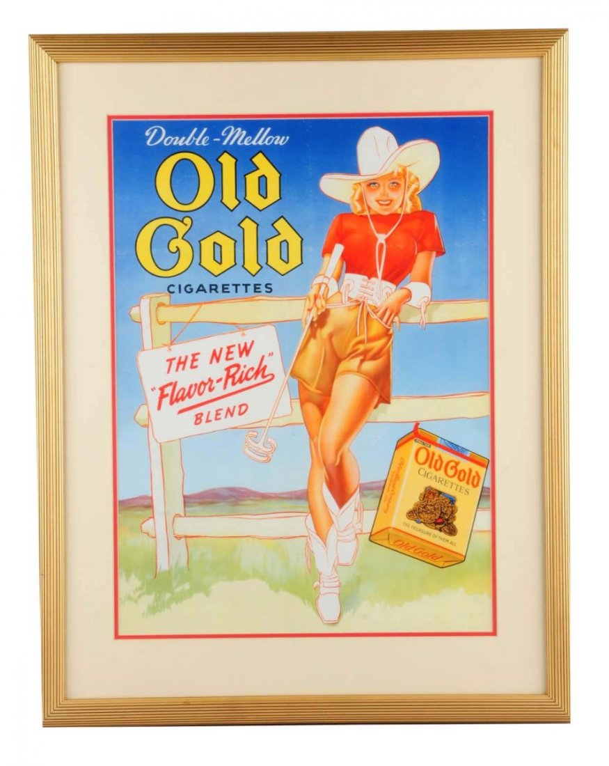 1940's Old Gold Cigarettes Cardboard Poster. (1 of 1)