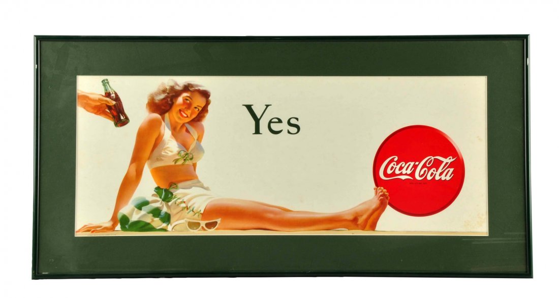 1946 Coca - Cola Bathing Girl Cardboard Poster. (1 of 1)