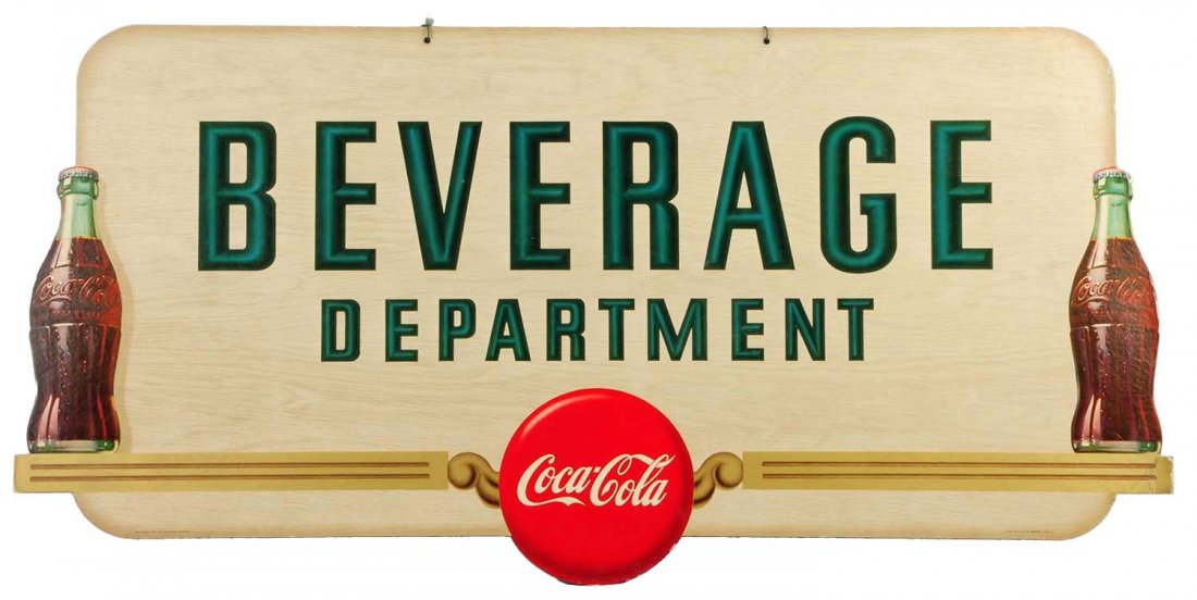1947 Two Sided Coca - Cola Beverage Dept. Cutout. (1 of 1)