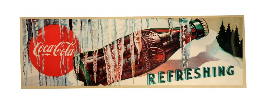 1950 Large Coca - Cola Paper Poster. (1 of 1)