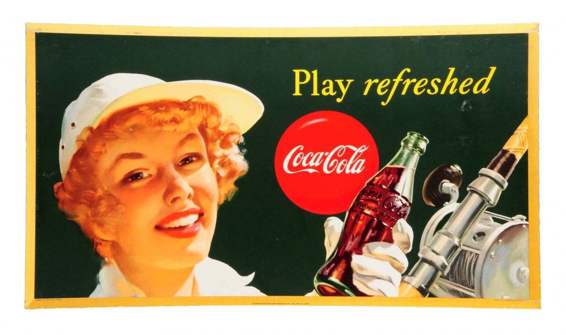 1950 Coca - Cola Fishing Girl Poster. (1 of 1)