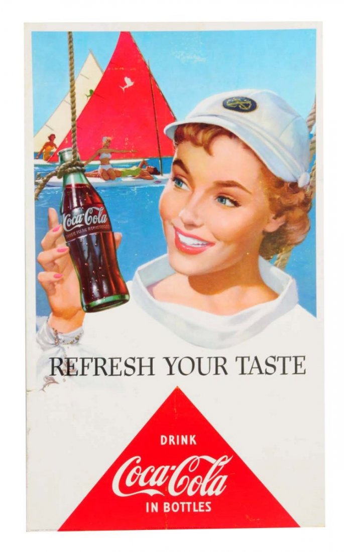 1957 Coca - Cola Cardboard Poster. (1 of 1)