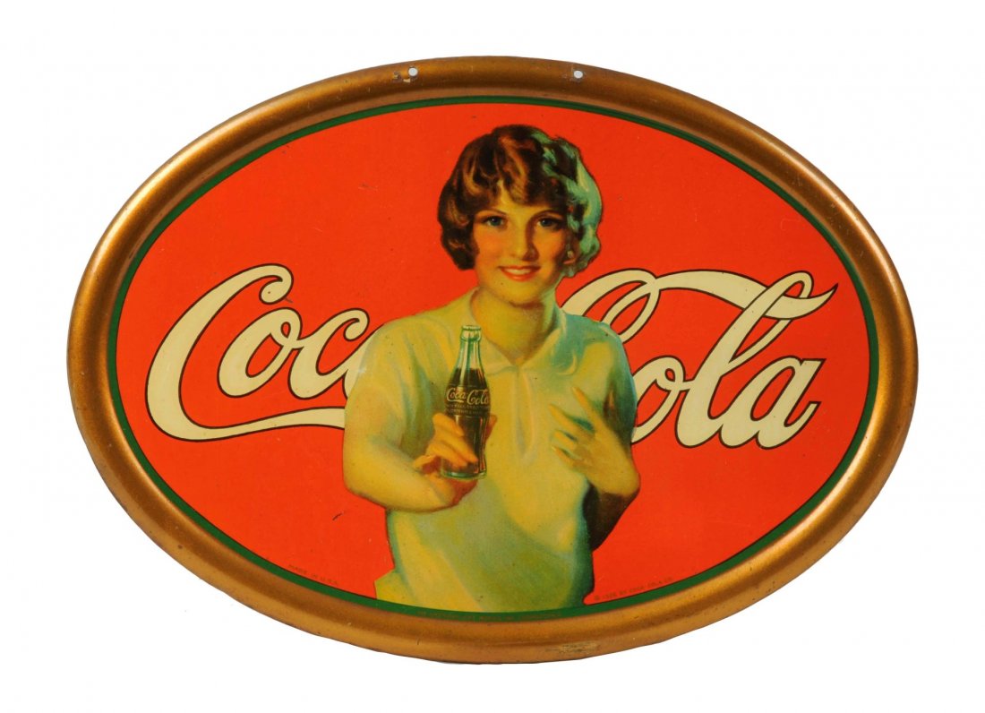 1926 Rare Coca - Cola Tin Oval Sign. (1 of 2)