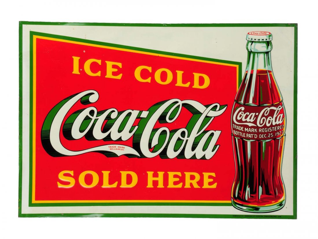 1933 Coca - Cola Embossed Tin Sign. (1 of 1)
