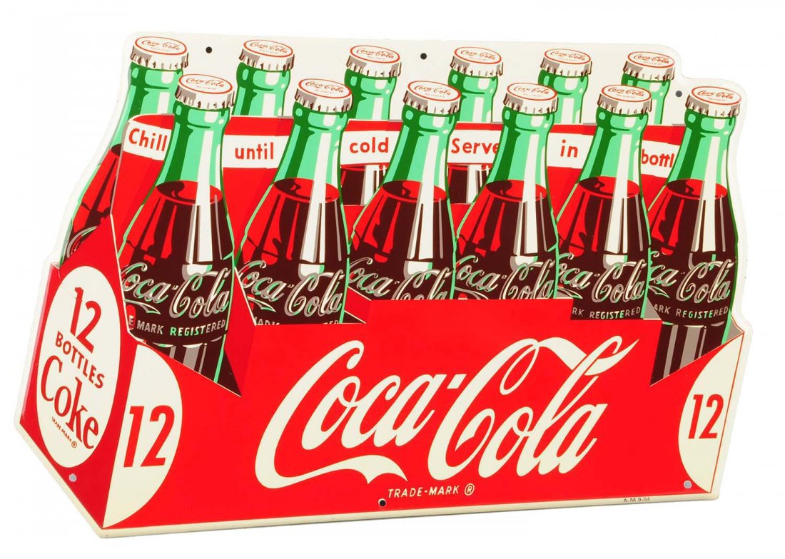 Gorgeous 1954 Coca - Cola 12 Pack Tin Cutout. (1 of 1)