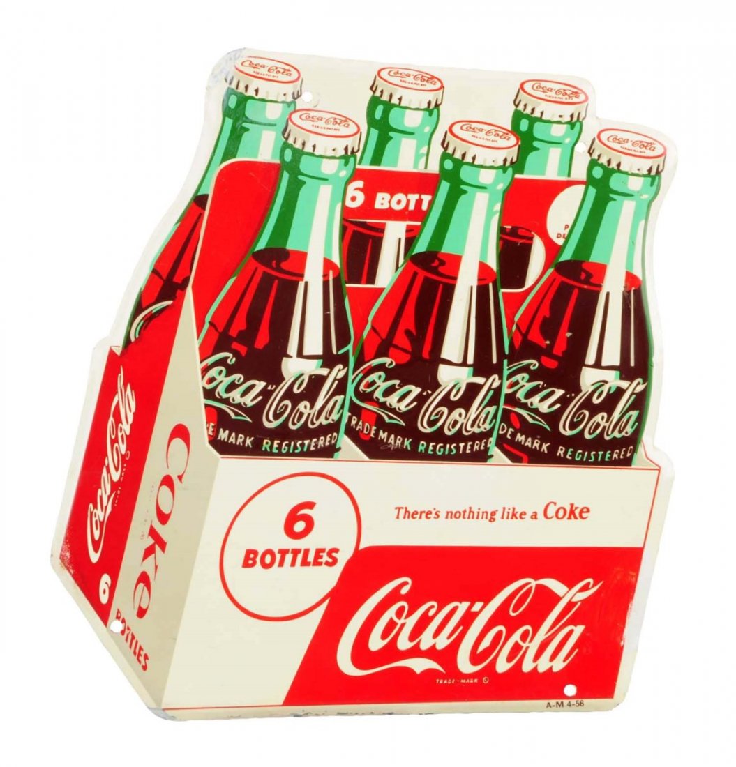 1956 Coca - Cola Tin Six Pack Cutout. (1 of 1)