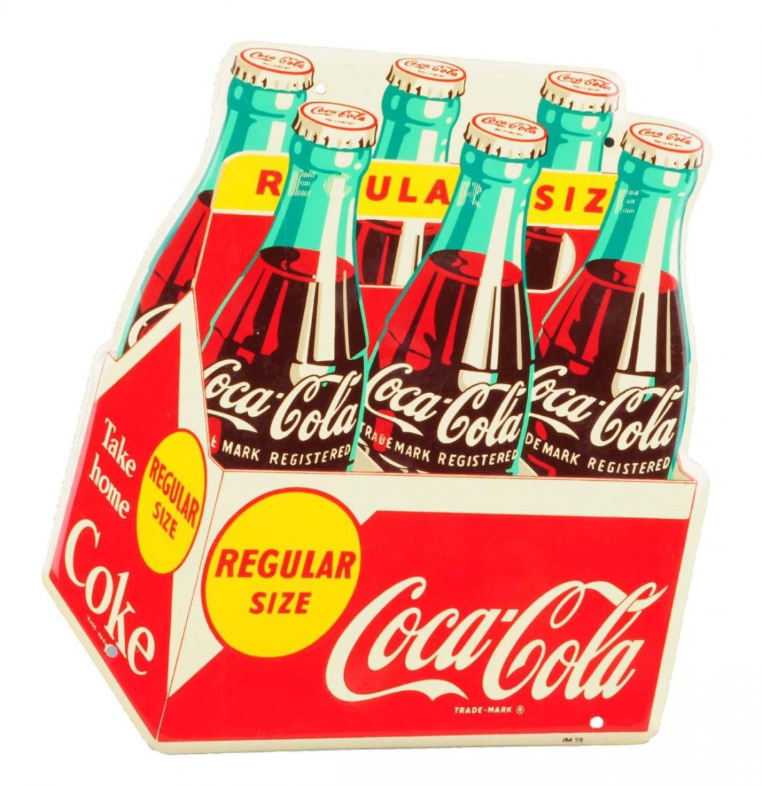 1958 Coca - Cola Tin Six Pack Cutout. (1 of 1)