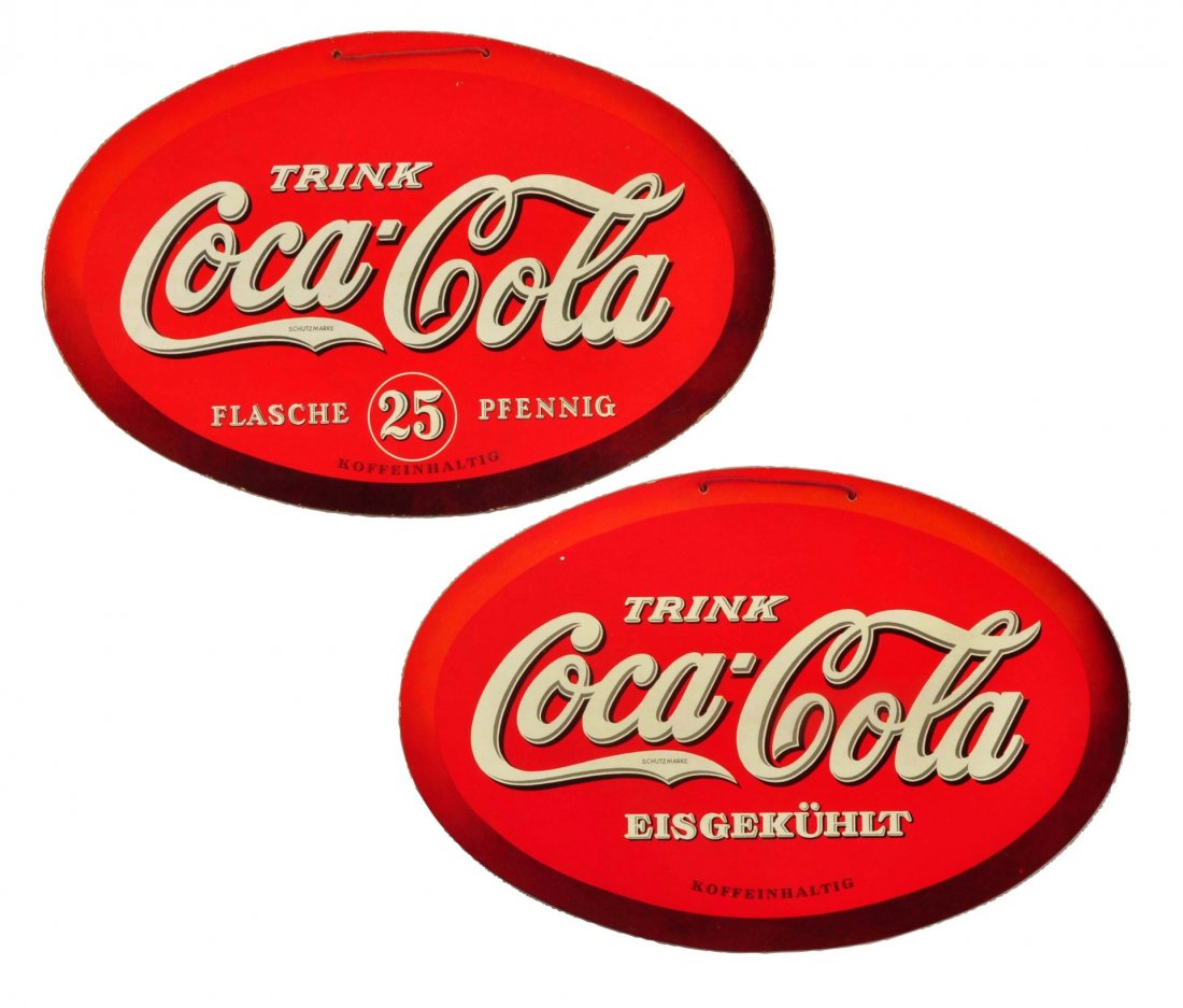Lot of 2: German Coca Cola Cardboard Signs. (1 of 1)
