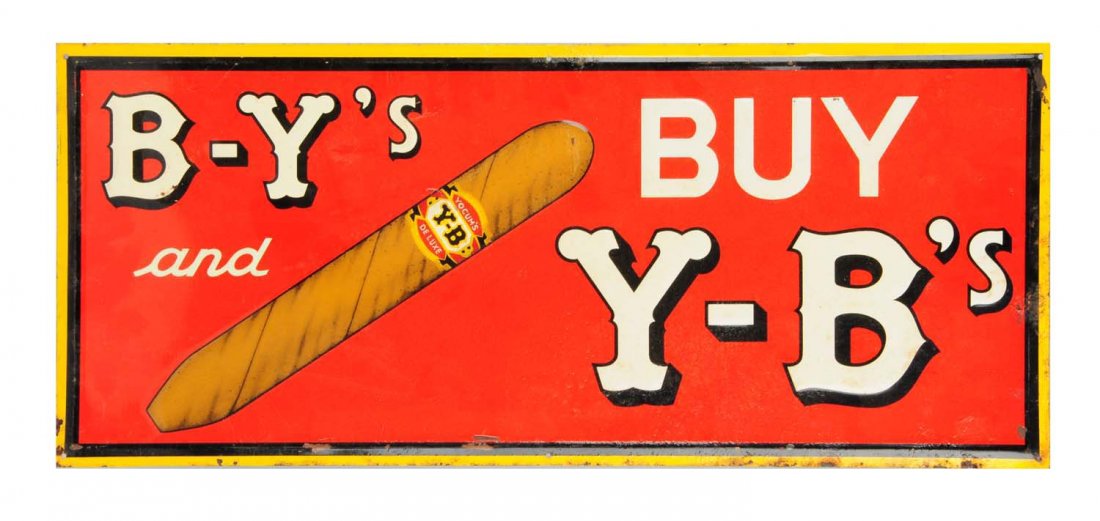 1940's - 50's Y - B Embossed Tin Sign. (1 of 1)