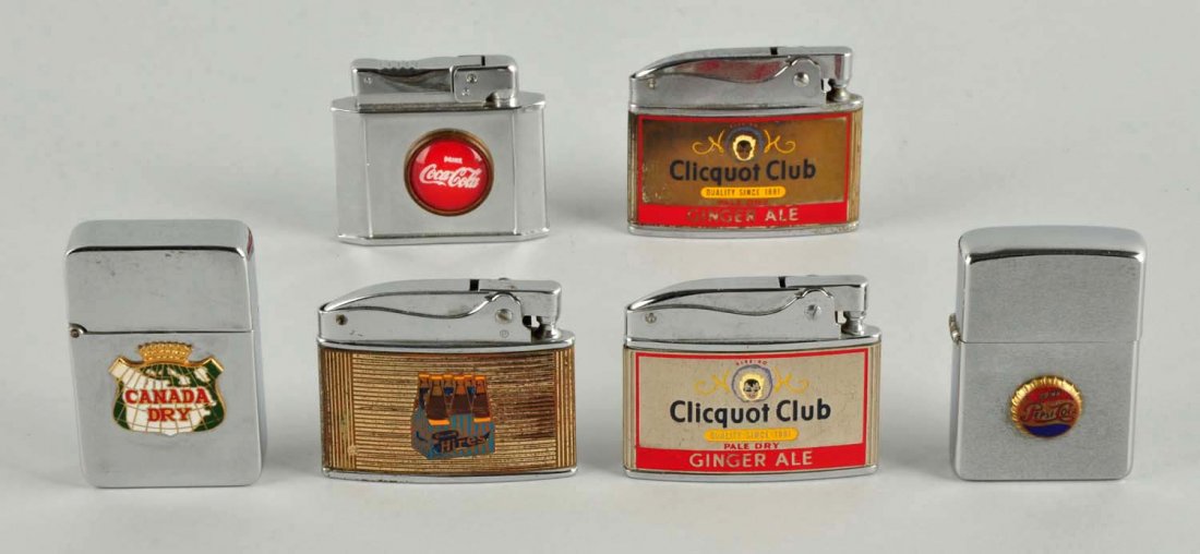Lot Of 6: Assorted Soda Pop Cigarette Lighters. (1 of 1)