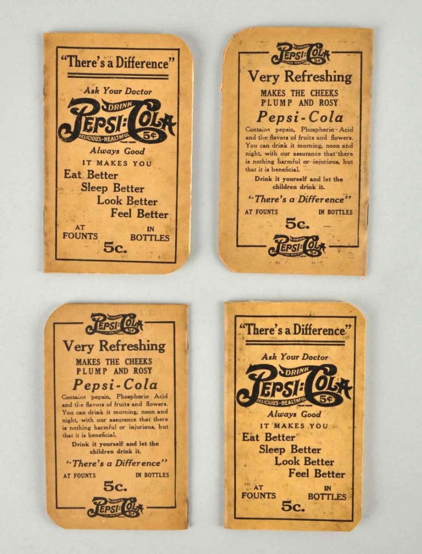 Lot Of 4: Pepsi - Cola 1914 Pocket Notebooks. (1 of 2)