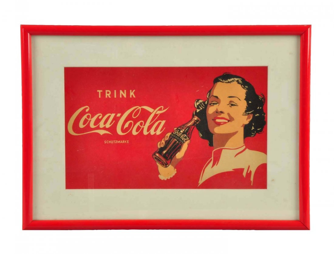 German Coca - Cola Paper Sign. (1 of 1)