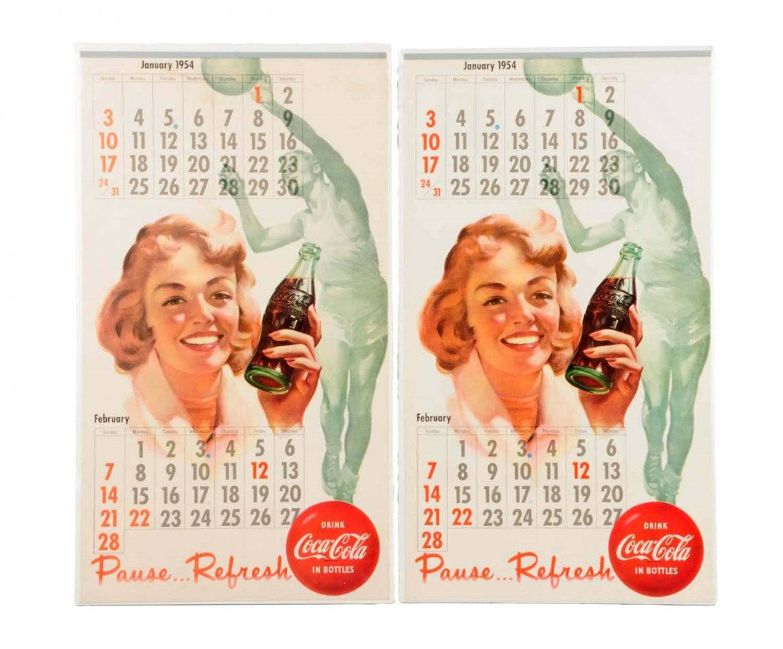 Lot Of 2: 1954 Coca - Cola Calendars. (1 of 1)