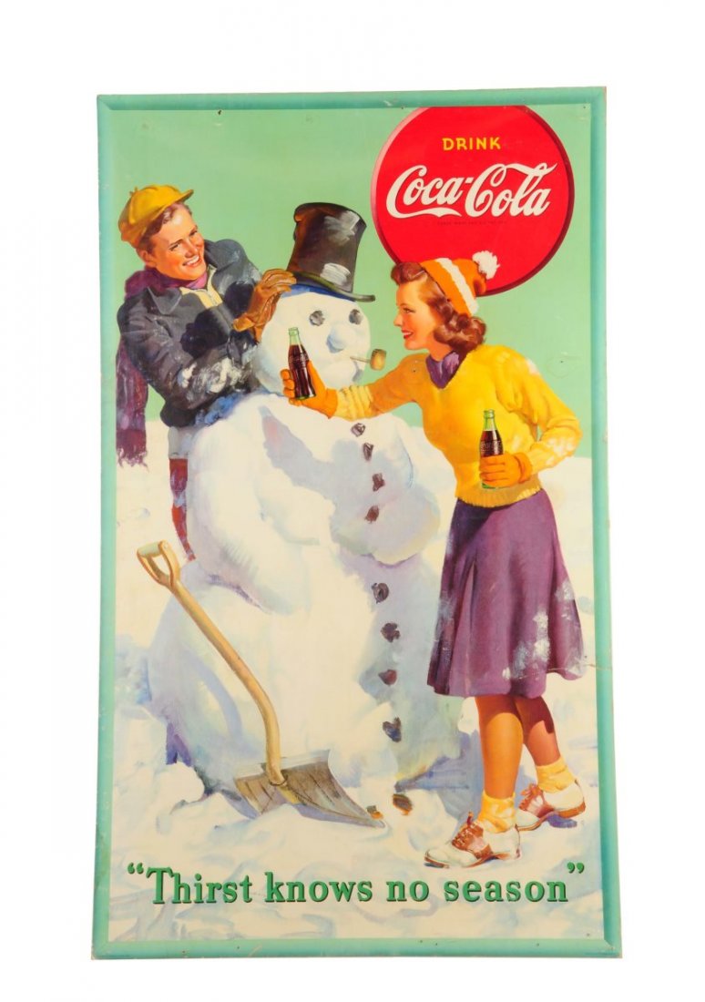 1941 Large Vertical Coca - Cola Poster. (1 of 1)