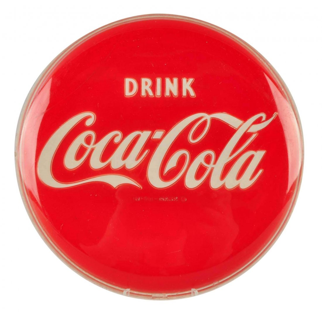1950's Coca - Cola Round Plastic Disc. (1 of 1)