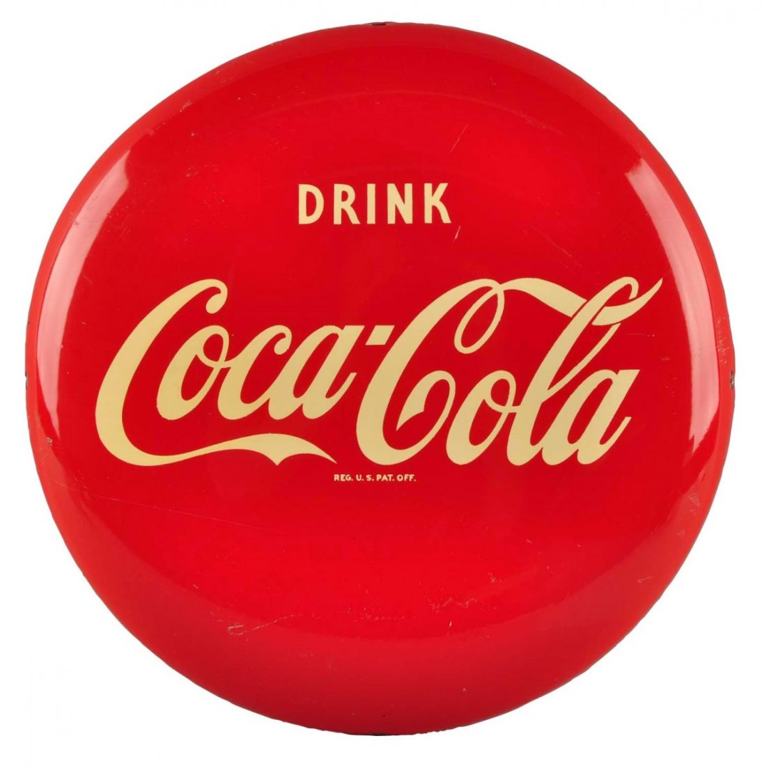 1951 Coca - Cola Tin Button Sign. (1 of 1)